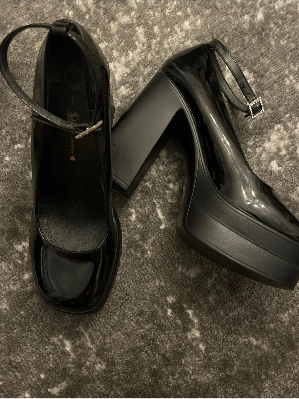 Platform Mary Jane Heels in Black